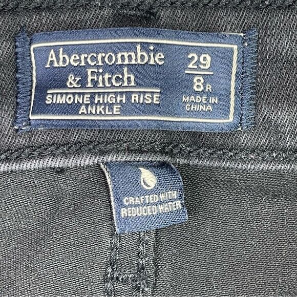 Abercrombie & Fitch Jeans Women's 29 Black Simone High Rise Ankle Skinny - Picture 4 of 10